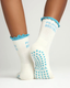Chaussettes antidérapantes Pilates FRIZZY « Pilates Besties» – Turquoise à Paillettes