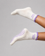 Chaussettes antidérapantes Pilates FRIZZY « Pilates Muse» – Mauve à Paillettes