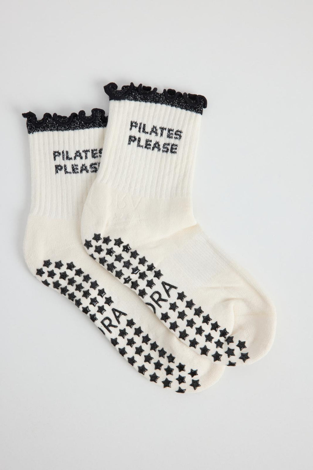 Chaussettes antidérapantes Pilates FRIZZY « Pilates Please» – Noir à Paillettes