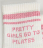 Chaussettes antidérapantes Pilates STRIPE «PRETTY GIRLS GO TO PILATES» – Rose à Paillette (Copy)