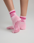 Chaussettes antidérapantes Pilates « Pilates Princess» – Rose à paillettes